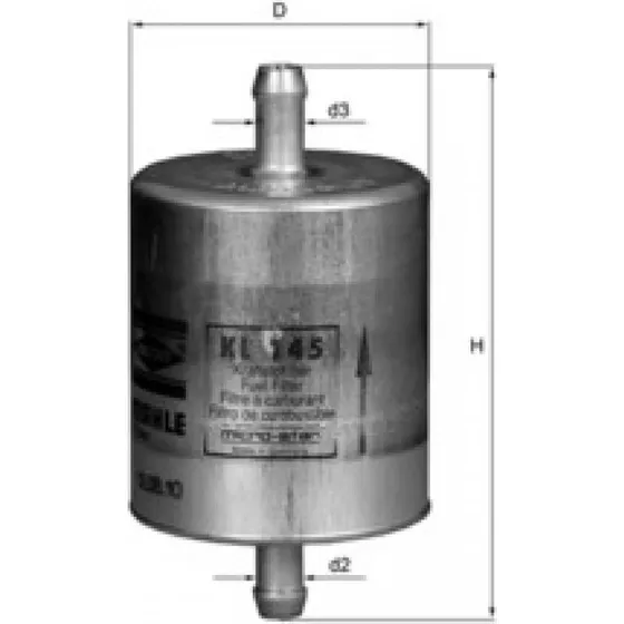 MAHLE Brændstoffilter KL 145, 49,6 mm, 94 mm højde