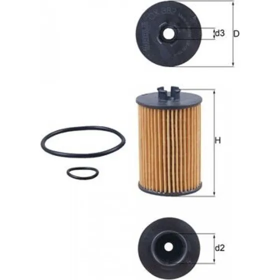 MAHLE ORIGINAL OX 382D Oliefilter for Mercedes-Benz A- og B-Klasse