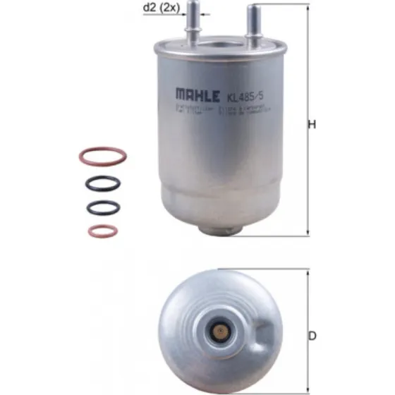 MAHLE Brændstoffilter KL 485/5D til Renault & Suzuki