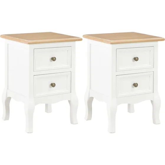 vidaXL Sengeborde 2 stk. 35x30x49 cm MDF hvid