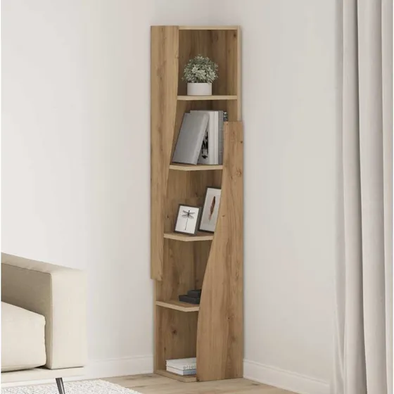 vidaXL Hjørneskab Artisan Egetræ 27,5x27x140 cm