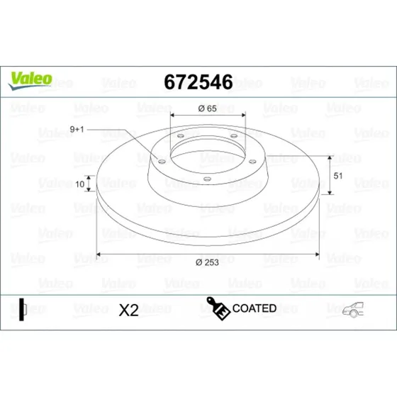 VALEO Bremseskive 672546 for VW, Audi, Skoda