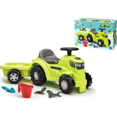 Ecoiffier Traktor Gåbil med Trailer, 85 cm, 12 måneder