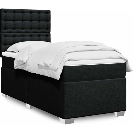 vidaXL Kontinentalseng 90x190 cm med pocketfjedermadras, sort