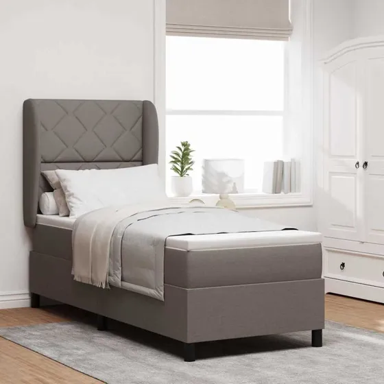 vidaXL Box spring seng med madras Gråbrun 80x200 cm