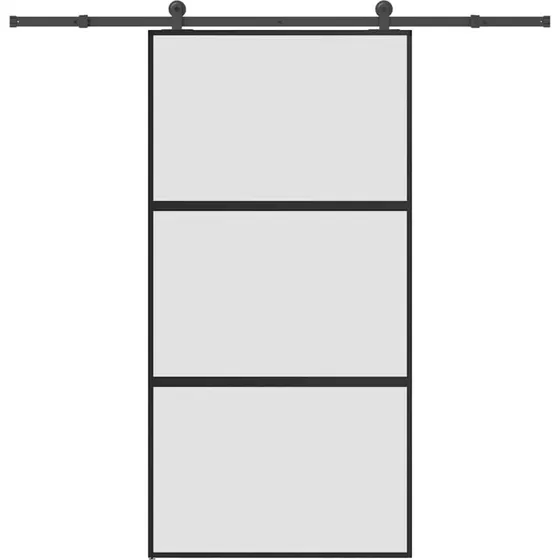 vidaXL Skydedør 102,5x205 cm med hærdet glas og aluminium
