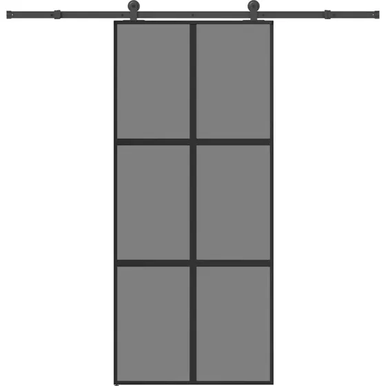 vidaXL Skydedør 90x205 cm med hærdet glas og aluminium