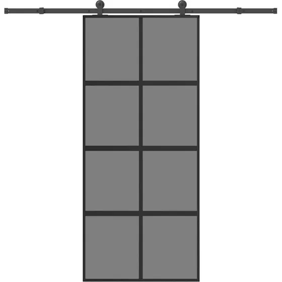vidaXL Skydedør 90x205 cm med hærdet glas og aluminium