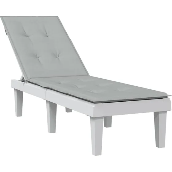 vidaXL Hynde til dækstol 75+105 x 50 x 4 cm, lysegrå, meleret stof
