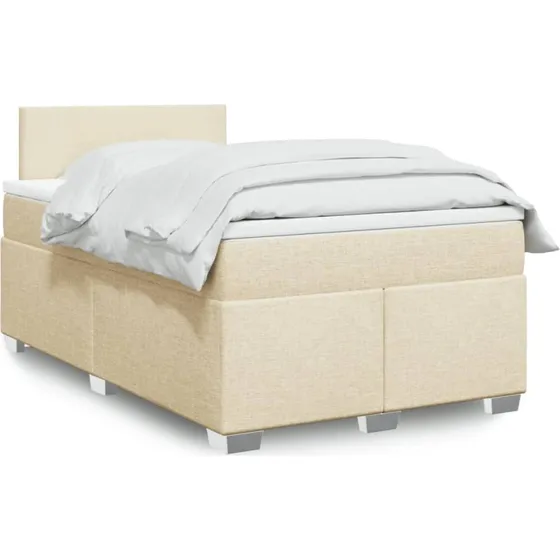 vidaXL Kontinentalseng 120x190 cm Creme med Pocketfjedermadras