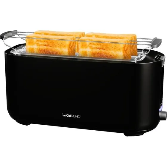 Clatronic TA 3802 4-Skive Brødrister, 1400W, Sort