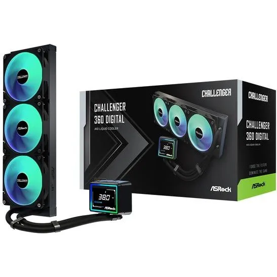 ASRock Challenger 360 Digital ARGB 360 mm vandkøler, sort