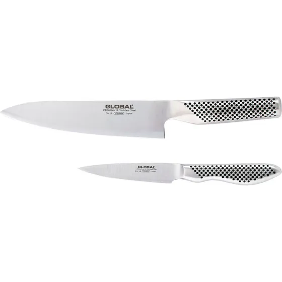 Global G-5538 Knivsæt: 18 cm Kokkekniv & 9 cm Skrællekniv