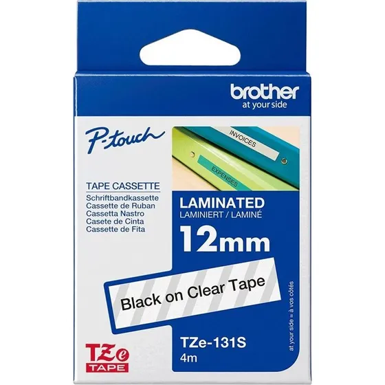 Brother TZe 131S Lamineret bånd 1,2 cm x 4 m