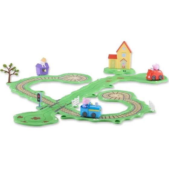Peppa Pig Whizz-Around Runabout Town – Rød bil & Blå tog med lydeffekter