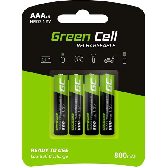 Green Cell AAA 800 mAh NiMH genopladelige batterier (4 stk.)