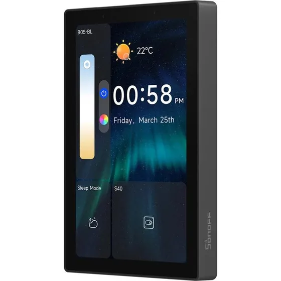 Sonoff NSPanel Pro 120 Smart Kontrolpanel, sort (Matter, WiFi, Bluetooth, Zigbee)