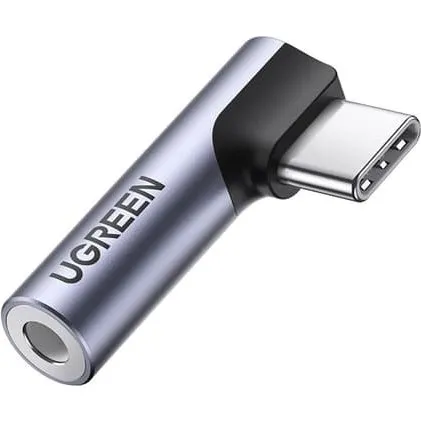Ugreen USB-C vinklet til 3,5 mm mini jack - grå