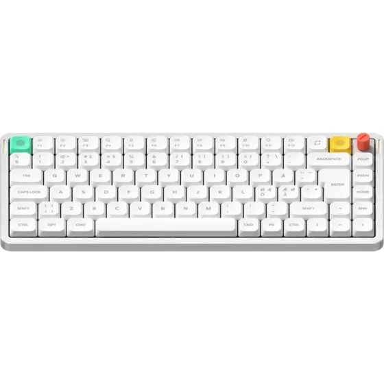 NuPhy Air75 V3 Red Nano - Trådløst Gaming Tastatur, Nova White, Nordisk