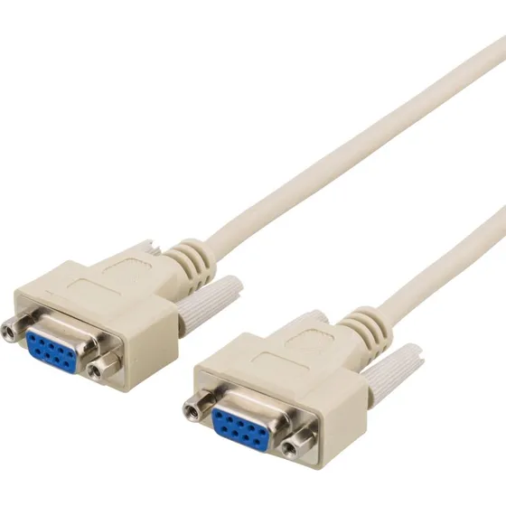 DELTACO Nulmodem-kabel DB9-hun 5m