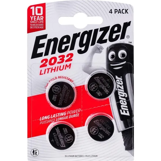 Energizer CR2032 3V Lithium Knappcellebatterier (4 stk.)