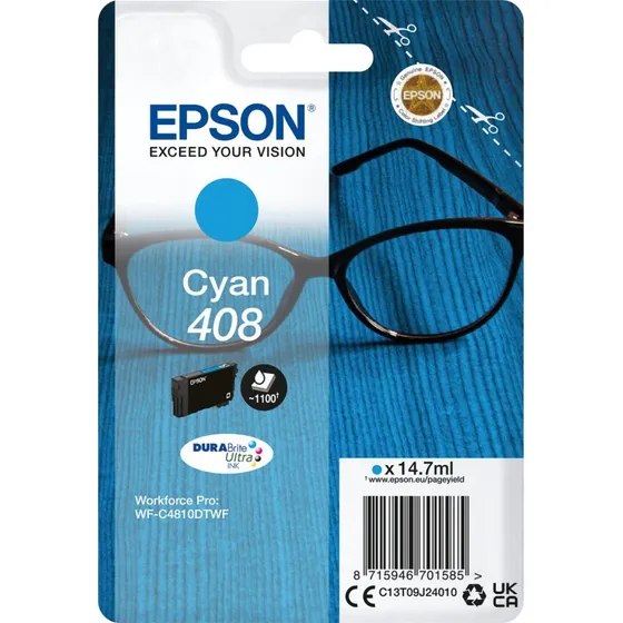 Epson 408 Cyan Høj Kapacitet Blækpatron