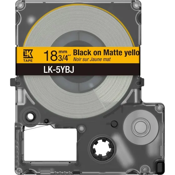 Epson LabelWorks LK-5YBJ 1,8 cm x 8 m Sort på mat gul