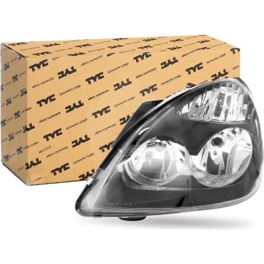 TYC Forlygte 20-6358-05-2 H7/H1, sort, til RENAULT Clio II