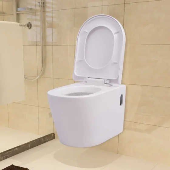 vidaXL Væghængt Toilet Keramisk Hvid
