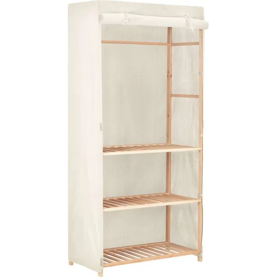 vidaXL Tøjgarderobe 3 Niveauer 79x40x170 cm Hvid