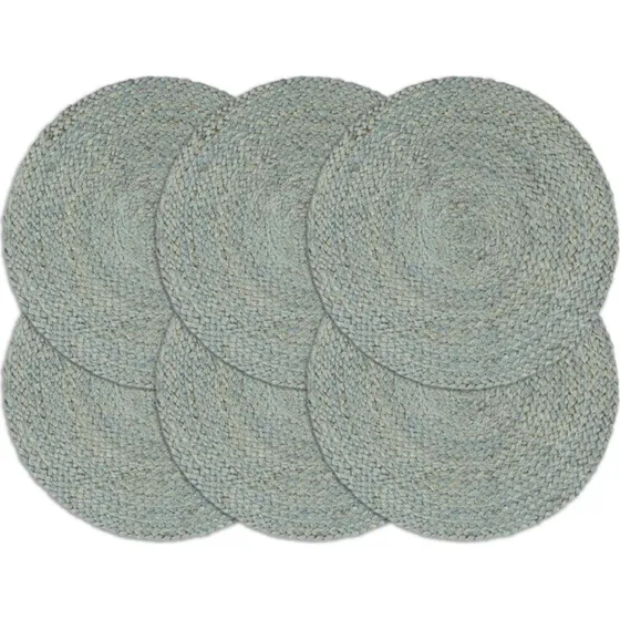 vidaXL dækkeservietter 6 stk. jute olivengrøn 38 cm