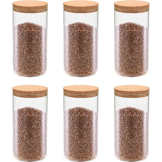 vidaXL opbevaringsglas med korklåg 6 stk. 1400 ml