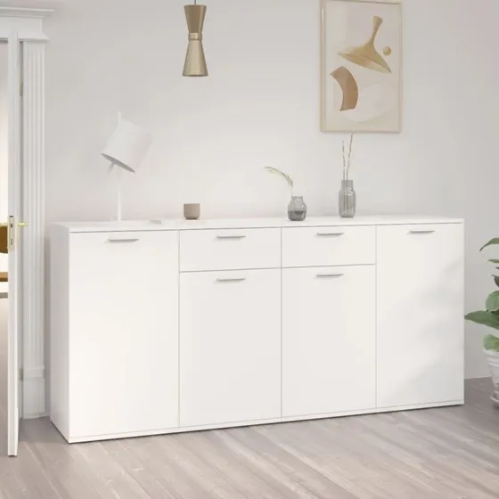 Skænk 160x36x75 cm Konstrueret Træ - Sort