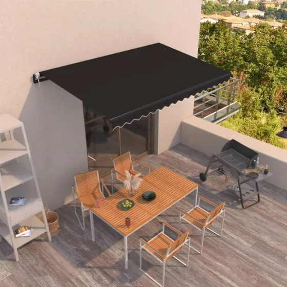 vidaXL Markise 400x350 cm Automatisk Betjening Antracitgrå
