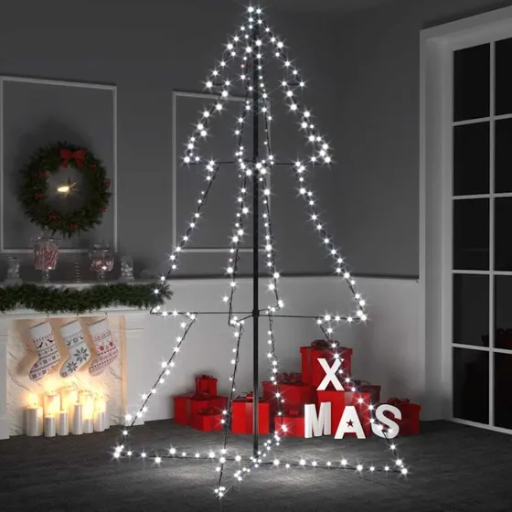 vidaXL lysende juletræ 118x180 cm med 240 LED'er, indendørs/udendørs