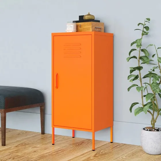 vidaXL Opbevaringsskab 42,5x35x101,5 cm Stål Orange