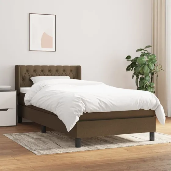 vidaXL Kontinentalseng med Madras 90x190 cm Mørkebrun