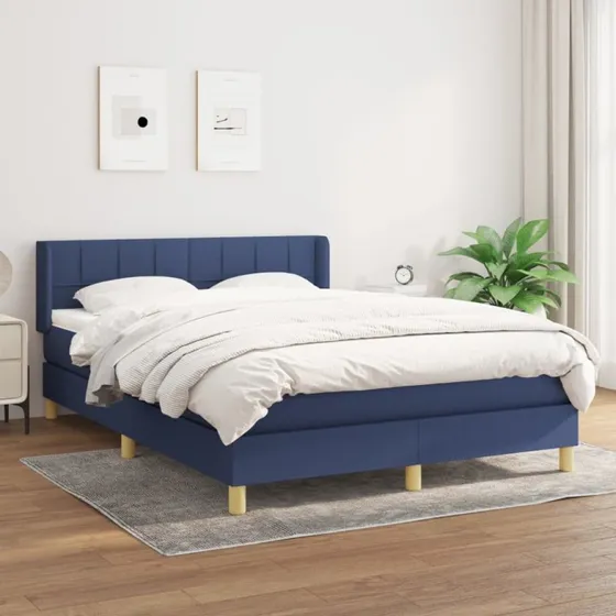 vidaXL Kontinentalseng 140x190 cm med Madras, Blå