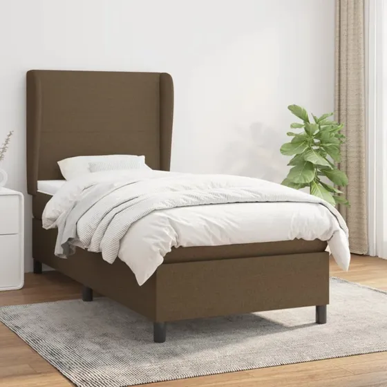vidaXL Kontinentalseng med Madras 90x190 cm Mørkebrun