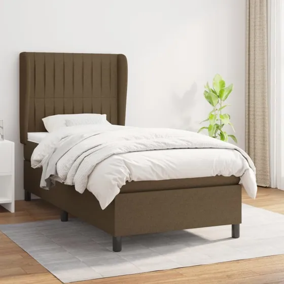 vidaXL Kontinentalseng 90x190 cm med Madras, Mørkebrun