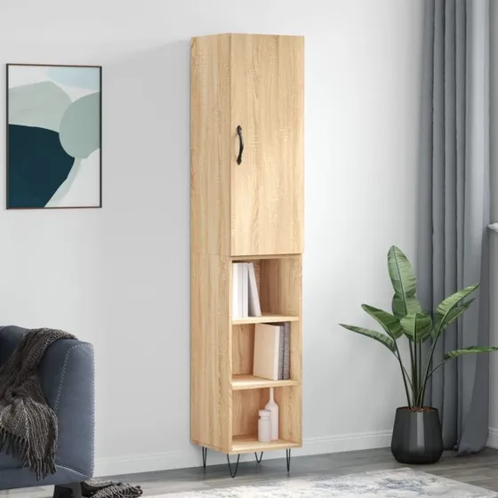 vidaXL Skab 34,5x34x180 cm Konstrueret Træ Sonoma-Eg
