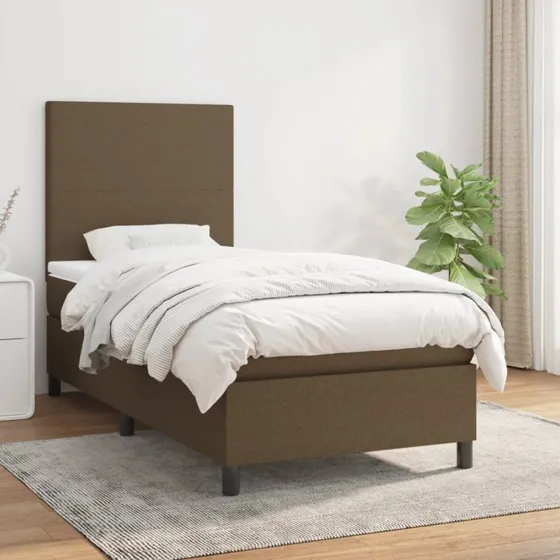 vidaXL Kontinentalseng 90x190 cm med Madras Mørkebrun