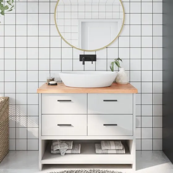 vidaXL bordplade 100x40 cm massivt egetræ lysebrun