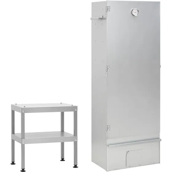 vidaXL Rygeovn med bord, galvaniseret stål, 44,5 x 29 x 83 cm