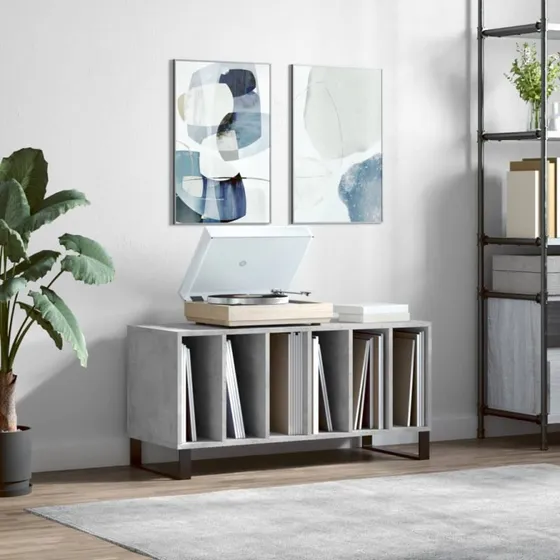 vidaXL Vinylskab 100x38x48 cm konstrueret træ betongrå