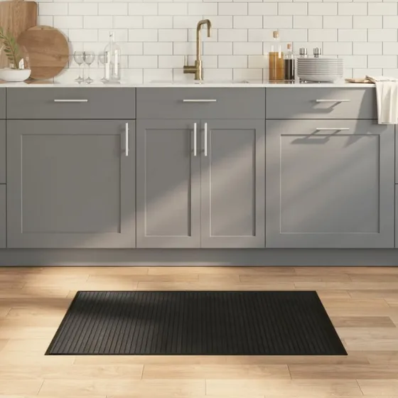vidaXL gulvtæppe 60x100 cm bambus sort