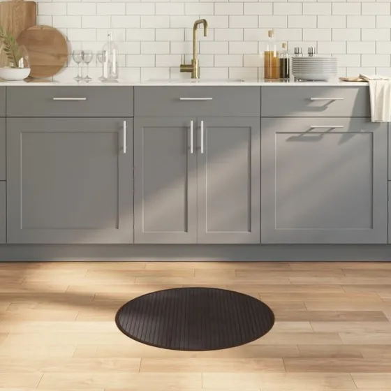 vidaXL gulvtæppe 60 cm bambus mørkebrun