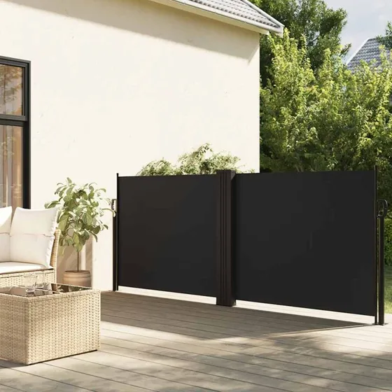 vidaXL sammenrullelig sidemarkise 100 x 1000 cm sort
