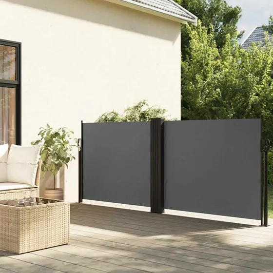 vidaXL sammenrullelig sidemarkise 120 x 1000 cm antracitgrå