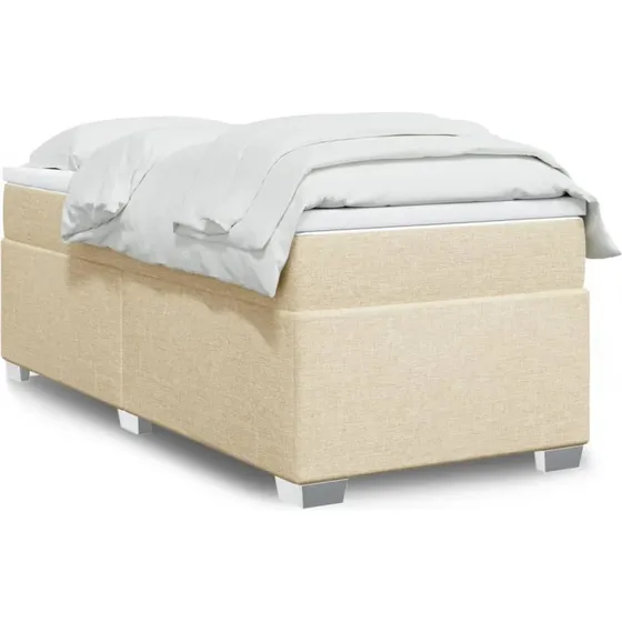 vidaXL Kontinentalseng med Pocketmadras 90x200 cm Cremefarvet